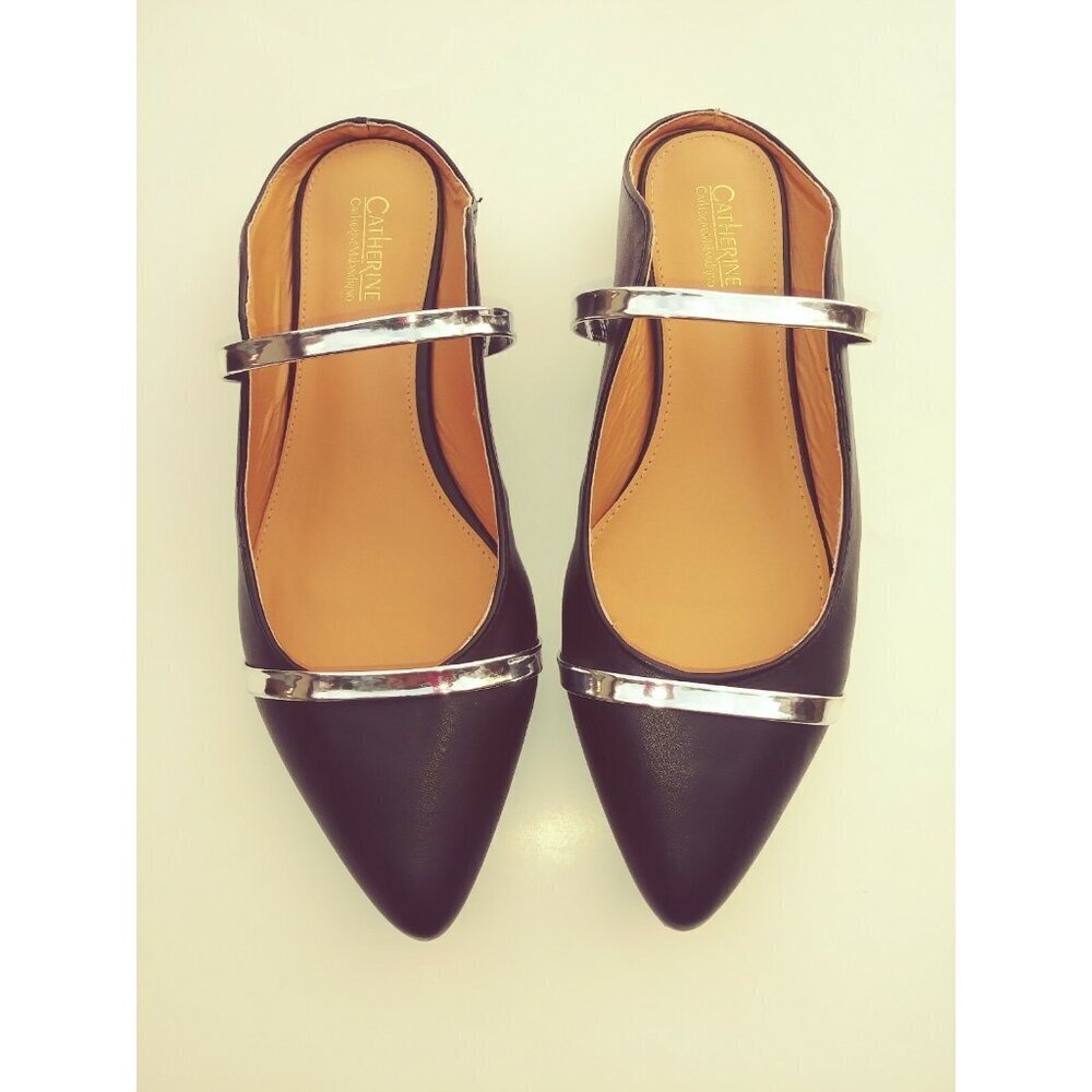 Catherine Malandrino Black Business Comfort Flat Slip On Shoes Sz8